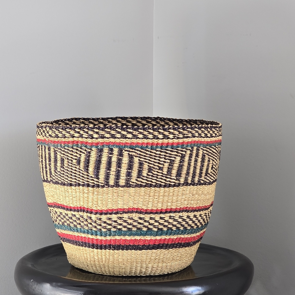 Handwoven Multicolor Basket Plant Or Storage